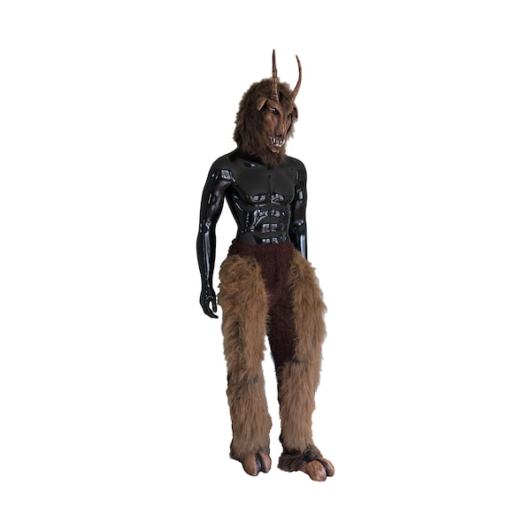 Horned Goat Devil Mask and Legs Complete Costume Combo