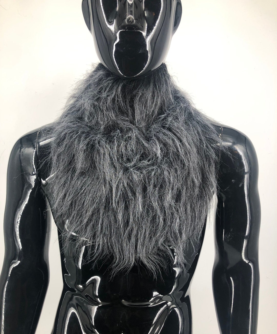 Gray Hairy Neck Chest Cover Werewolf Add to Any Adult Halloween Mask or