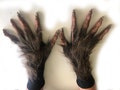 Long Finger Brown Beast Werewolf Hands Claws Adult Halloween Costume Accessory