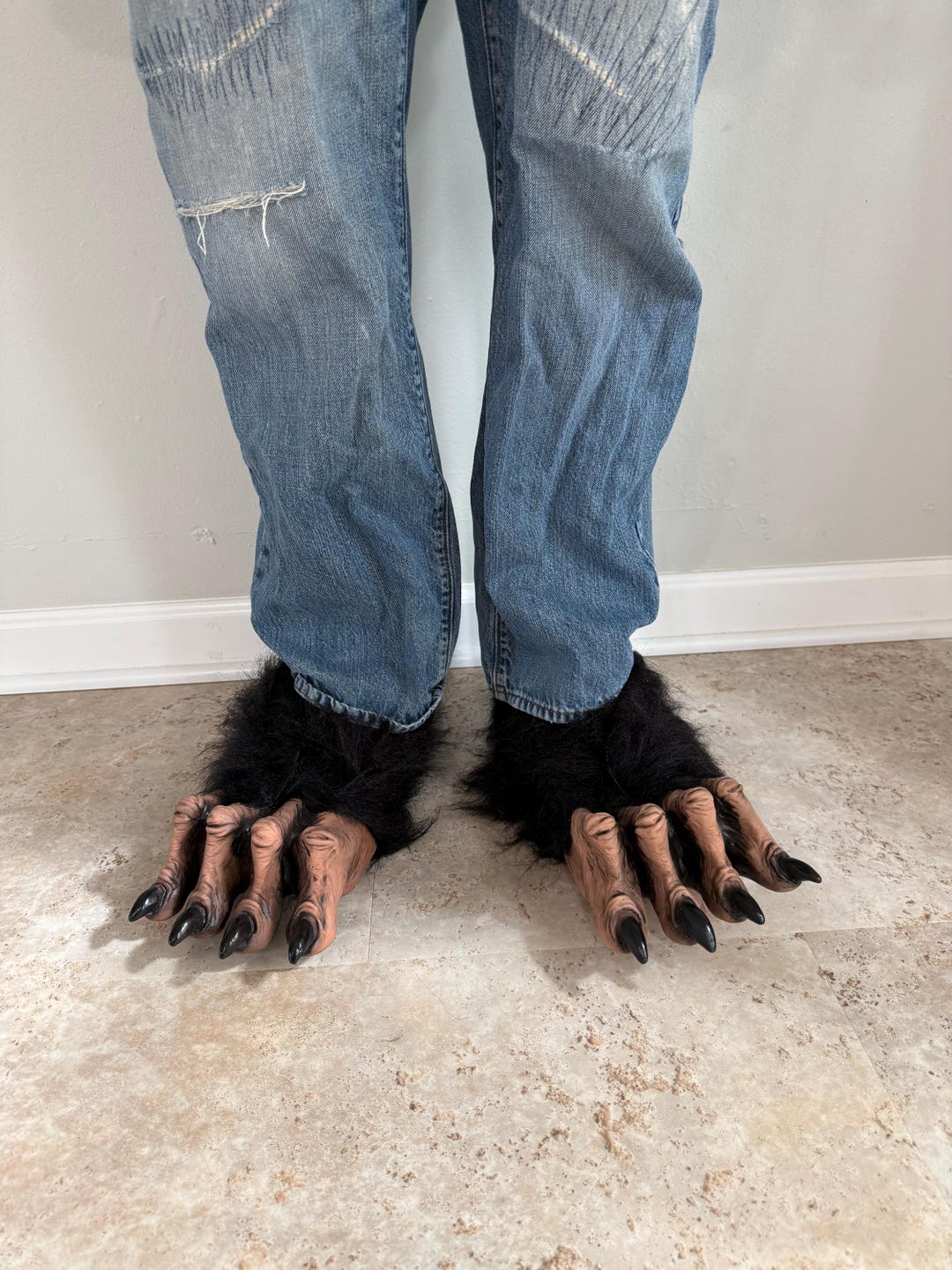 Black & Tan Clawed Animal Feet Werewolf Beast Adult Shoe  display picture 2