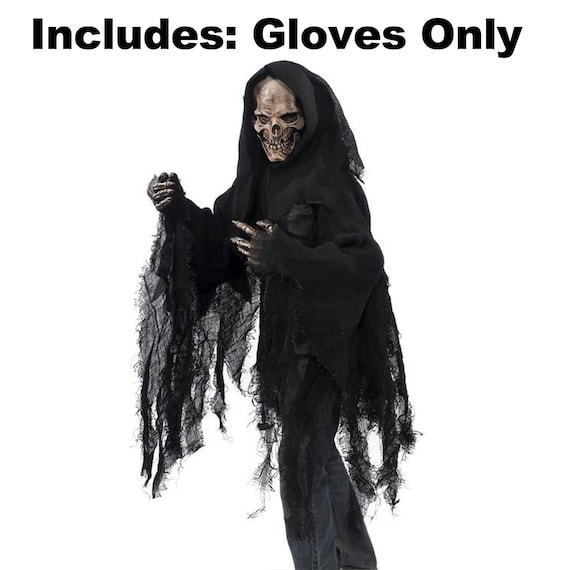 Gobesty Sensenmann Kostüm Herren, Halloween Umhang, Reaper Kostüm, 4-teiliges Tod Kostüm Set Mit
