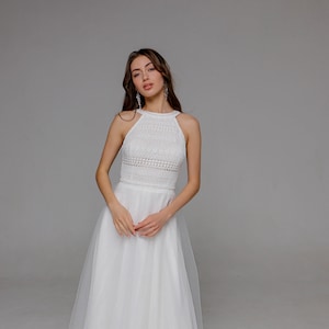 Summer Wedding Dress,Wedding Dress, Bridal Gowns, Beach Wedding Dress,Fairy Wedding Dress, Elegant Simple Dress,Open Back Wedding Dress,