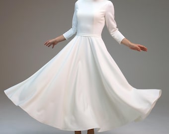 Midi wedding dress Bettina,simple wedding dress,civil wedding dress,reception dress,casual wedding dress