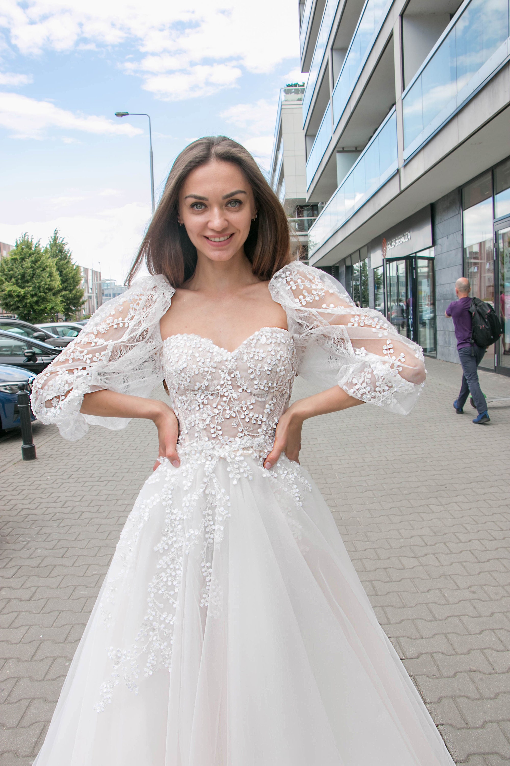 Lace Wedding Dress Satin Wedding Dress Open Back Wedding Etsy
