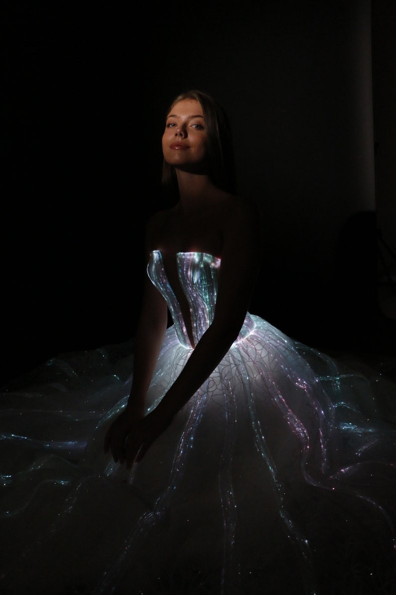 led wedding dress , luminous dress, Wedding Dress, Bridal Gowns, Beach Wedding Dress, Fairy Wedding Dress, Elegant Simple Dress, image 3