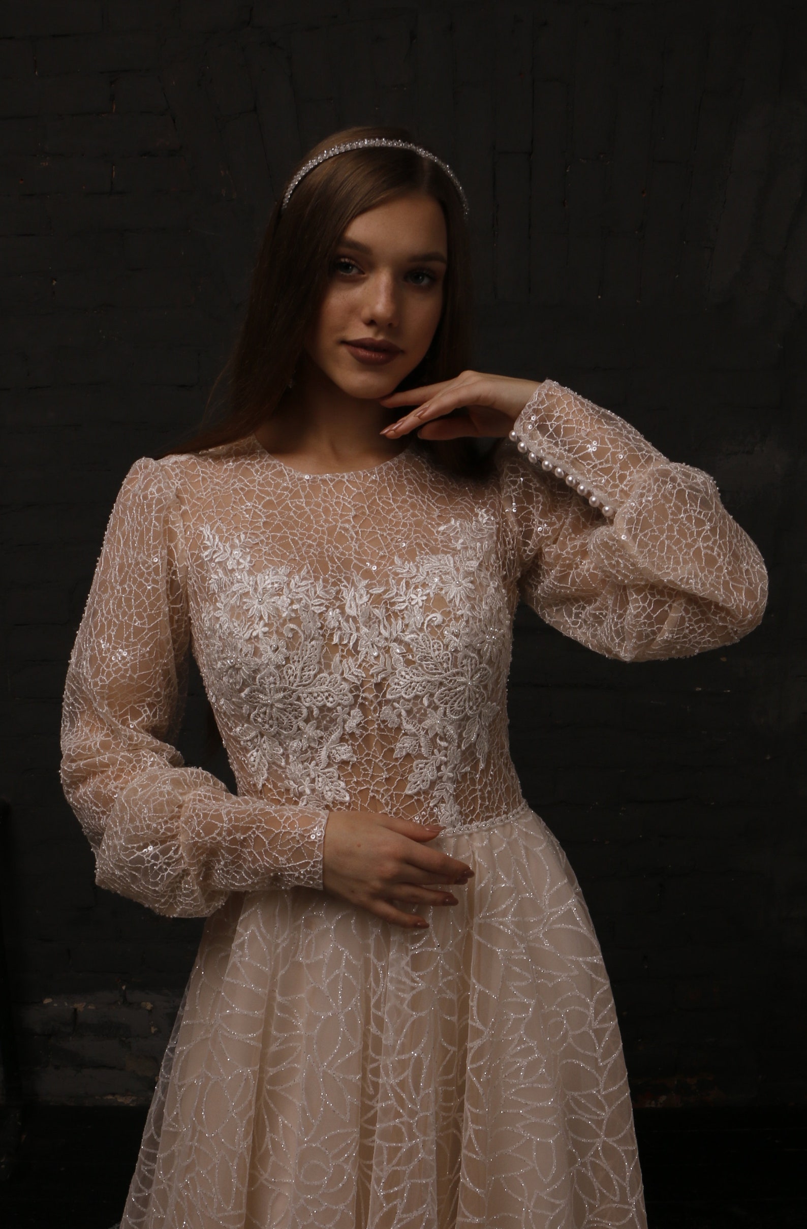 Long Sleeve Wedding Dress Light Wedding Dress Lace Wedding - Etsy
