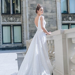Wedding Dress ,Lace Wedding Dress, Unique Wedding Dress,Bohemian Wedding Dress, a-line dress,wedding dresses 2020,dress fabric,dress fabric image 4