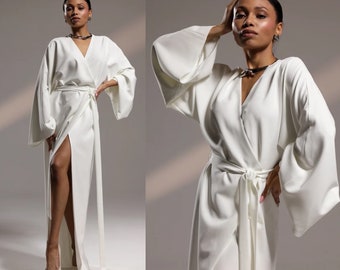 Crepe wedding dress Kerstin , Modest wedding dress,  Casual wedding dress, Minimalist dress, Reception dress, Long wedding gown