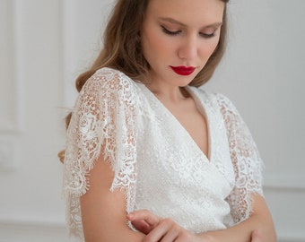 Simple wedding dress Michell.  ivory wedding dress |romantic white dress| long wedding dress
