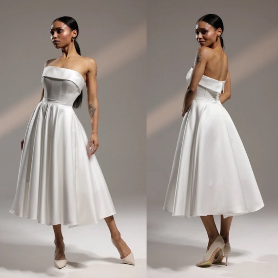 Simple Wedding Dress Aleit,bridesmaid Dress,reception Dress,casual Wedding Dress,midi Wedding Dress, Satin Wedding Dress,simple Bridal Dress - Etsy Simple Wedding Dress Aleit,bridesmaid Dress,reception Dress,casual Wedding Dress,midi Wedding Dress, Satin Wedding Dress,simple Bridal Dress - Etsy