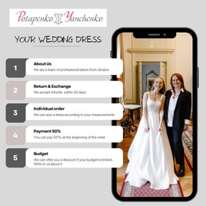 French Lace Wedding Dress, Chiffon Wedding Dress, Short Sleeve Wedding Dress, Deep Plunging Neckline, Boho Wedding Dress, Long Bridal Gown image 2