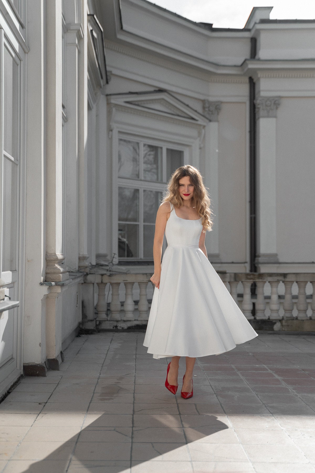 knee length dresses for ladies CHANTAL Classy Button Midi Dress main image 1