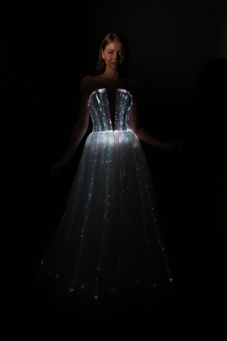 led wedding dress , luminous dress, Wedding Dress, Bridal Gowns, Beach Wedding Dress, Fairy Wedding Dress, Elegant Simple Dress, image 8