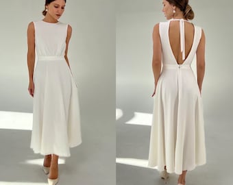 Minimalist dress Adora ,reception dress,modest wedding dress,casual wedding dress,elopement dress,civil wedding dress,simple wedding dress