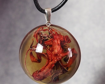 Resin pendant necklace , abstract epoxy necklace, handmade resin art jewelry, Pendant, Necklace, gothic pendant, goth pendant