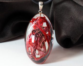 Resin art necklace, Epoxy Jewelry, Single Pendant, resin art pendant, epoxy pendant, gothic jewelry necklace