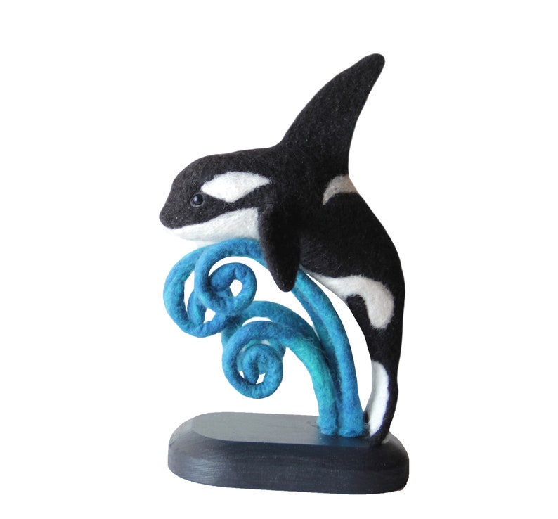 Orca figurine needle felt animals Killer whale Orca sculpture Etsy