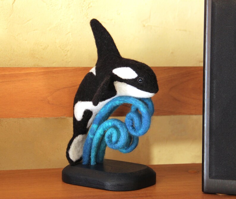 Orca figurine needle felt animals Killer whale Orca sculpture Etsy