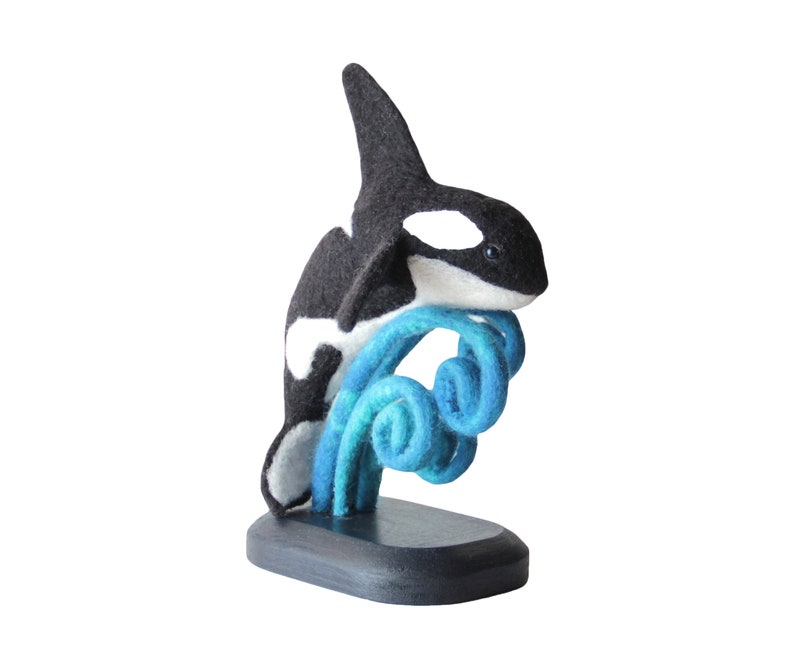 Orca figurine needle felt animals Killer whale Orca sculpture Etsy