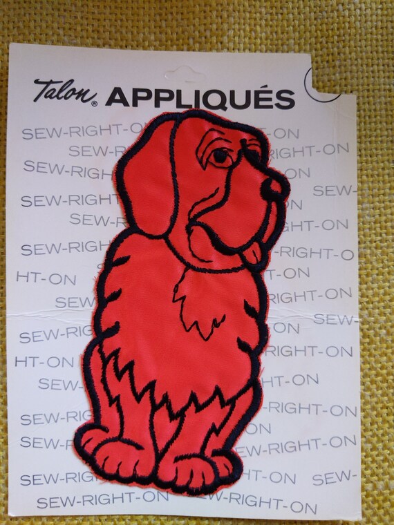 Vintage 1970s Droopy Dog Patch Red Orange Oversize