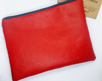 Red purse, upcycled wallet, recycled purse