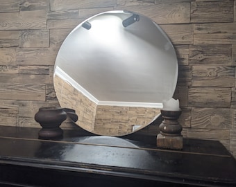 Large Vintage Round Wall Mirror, Retro Decor (57cm)