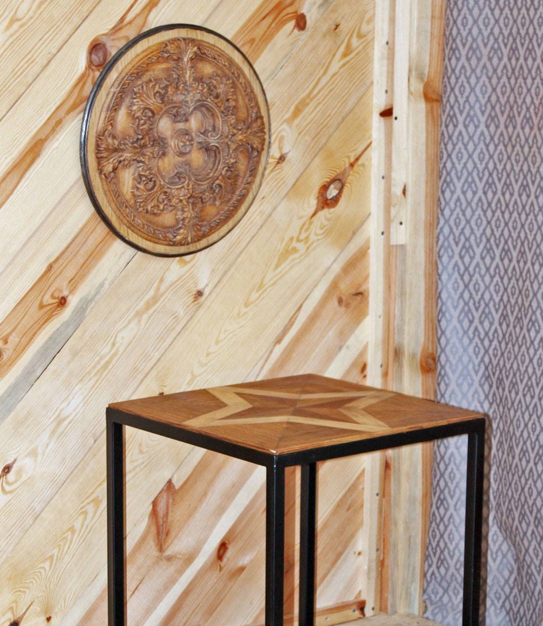 Vintage Antique Wood Wall Art Round Wall Art Wood Wall Decor Etsy