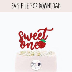 Topper per torta Sweet One SVG, file di taglio per il primo compleanno (download digitale)