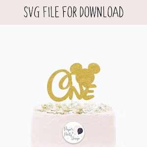 Mouse One Cake Topper SVG: First Birthday (Digital Download)