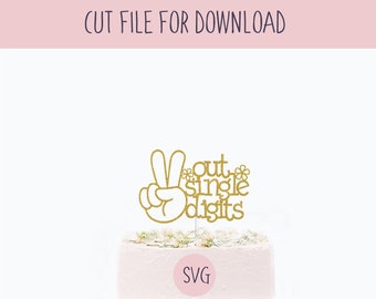 Peace Out Single Digits Svg, SVG Cut File, Digital Cut File for Download
