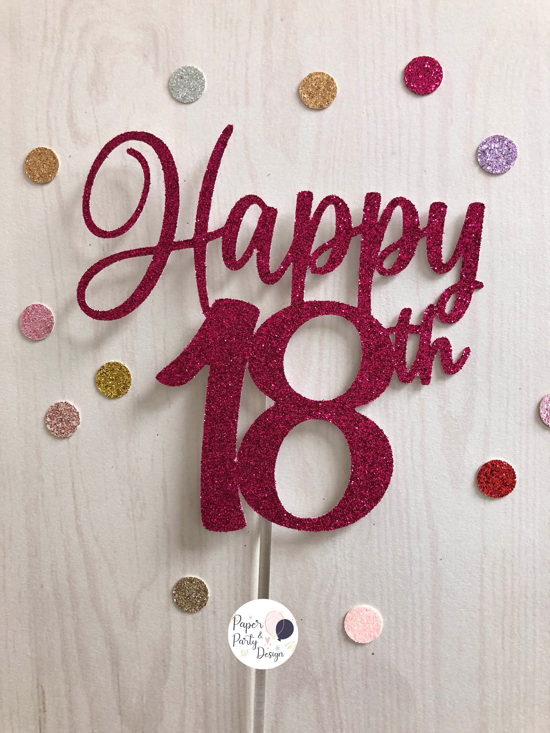 Happy 18th Birthday Cake Topper SVG Cut File (digital Download) - Etsy ...