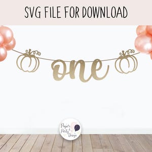 One Pumpkin Banner Svg, First Birthday SVG Cut File, Digital Cut File Instant Download