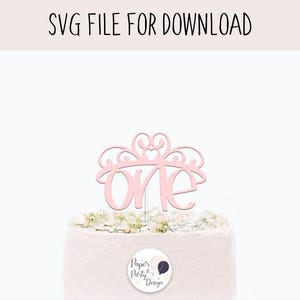 Princess Crown 1st Birthday Cake Topper SVG Cut File (Digital Download)