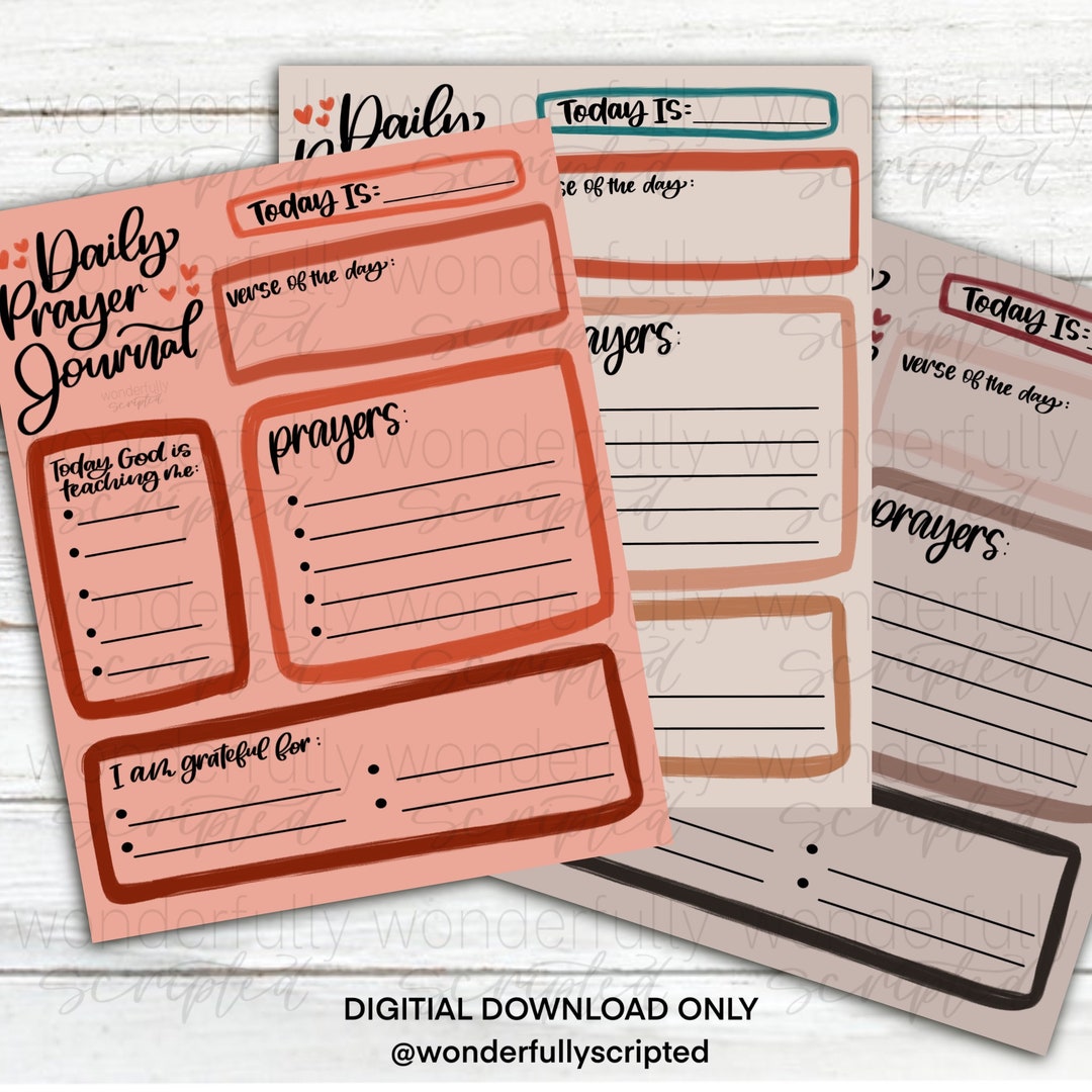 Daily Prayer Journal Digital Files Digital Download PDF Files Etsy Daily Prayer Journal Digital Files Digital Download PDF Files Etsy