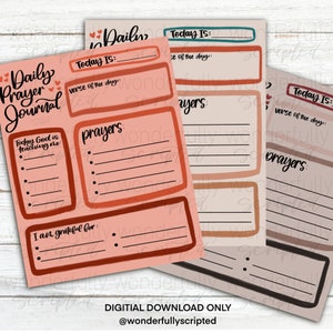 Daily Prayer Journal | Digital Files | Digital Download | PDF Files