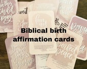 Biblical Birth Affirmation Cards | Birth Affirmations | Bible Verses for labor | Digital Files | Digital Download