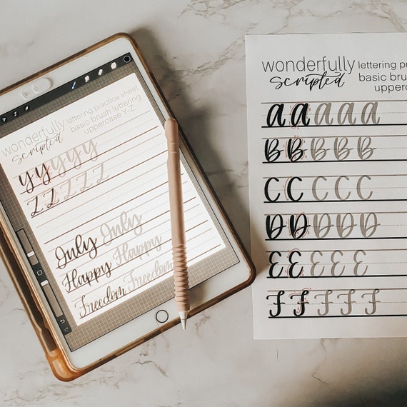 Uppercase Alphabet Lettering Practice Sheet Download Digital