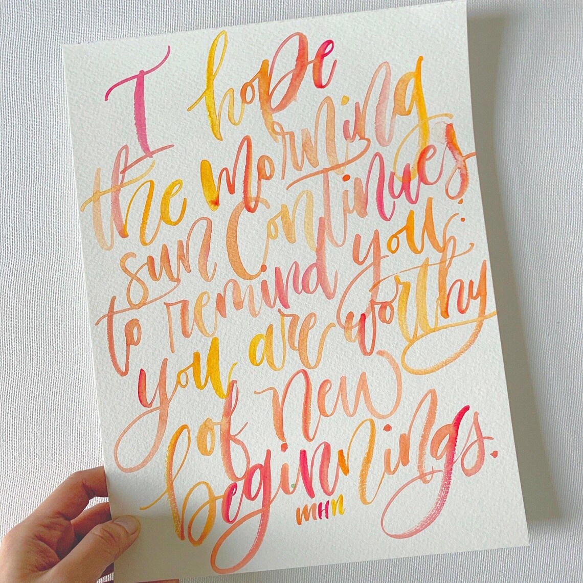 Custom Watercolor Calligraphy Print | Hand Lettered Verse, Personalized ...