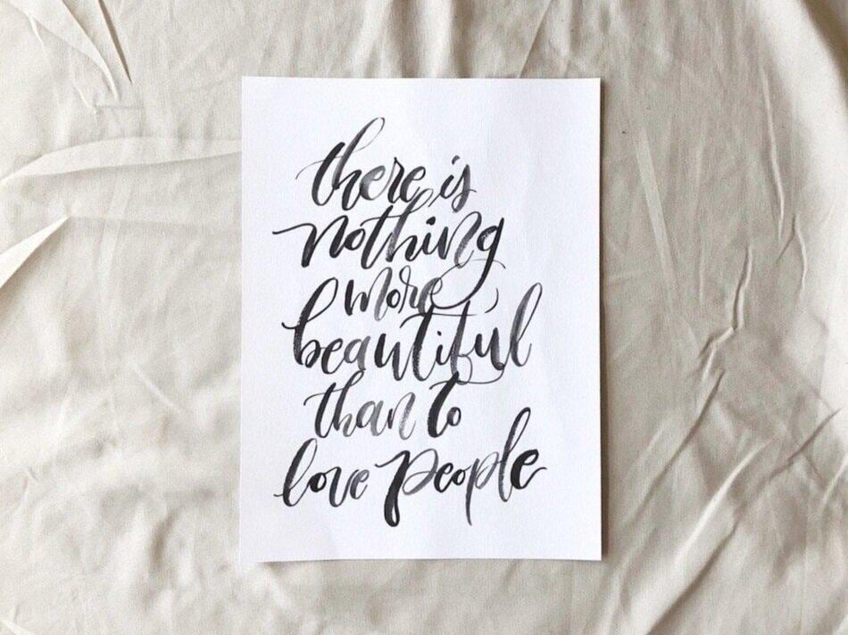 Custom Watercolor Calligraphy Print | Hand Lettered Verse, Wall Art - Etsy