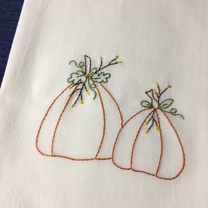 Pumpkin flour sack dish towel
