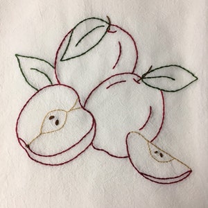 Apple Time embroidered Tea Towel image 2
