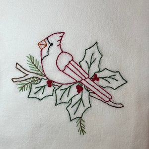 Cardinal Christmas Flour Sack Dish Towel