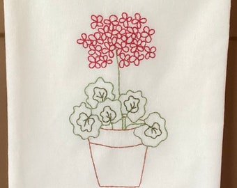 Geranium Tea Towel