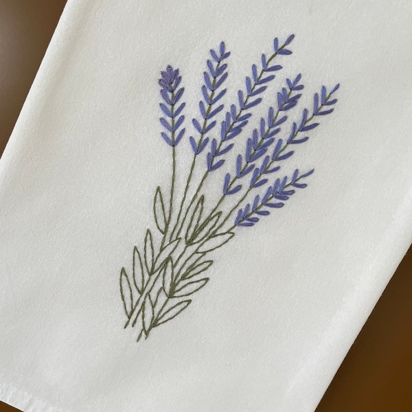 Lavender Flour Sack Dish Towel