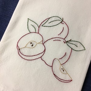 Apple Time embroidered Tea Towel image 3