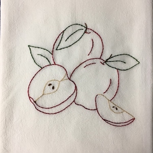 Apple Time embroidered Tea Towel image 4