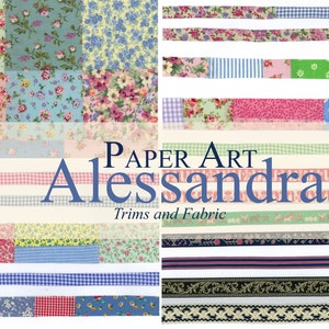 Fabric and Trims - Digital Fabric Collage - Digital Kit - Digital Download - Journal Printable Pages - Digital Papers for Art
