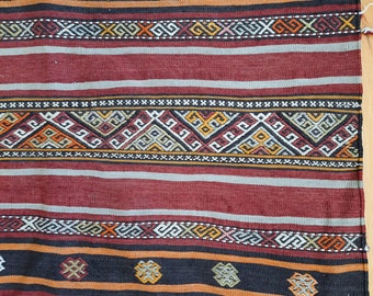 Vintage Turkish Kilim Cushion Cover 60x60 Cm Square Wool