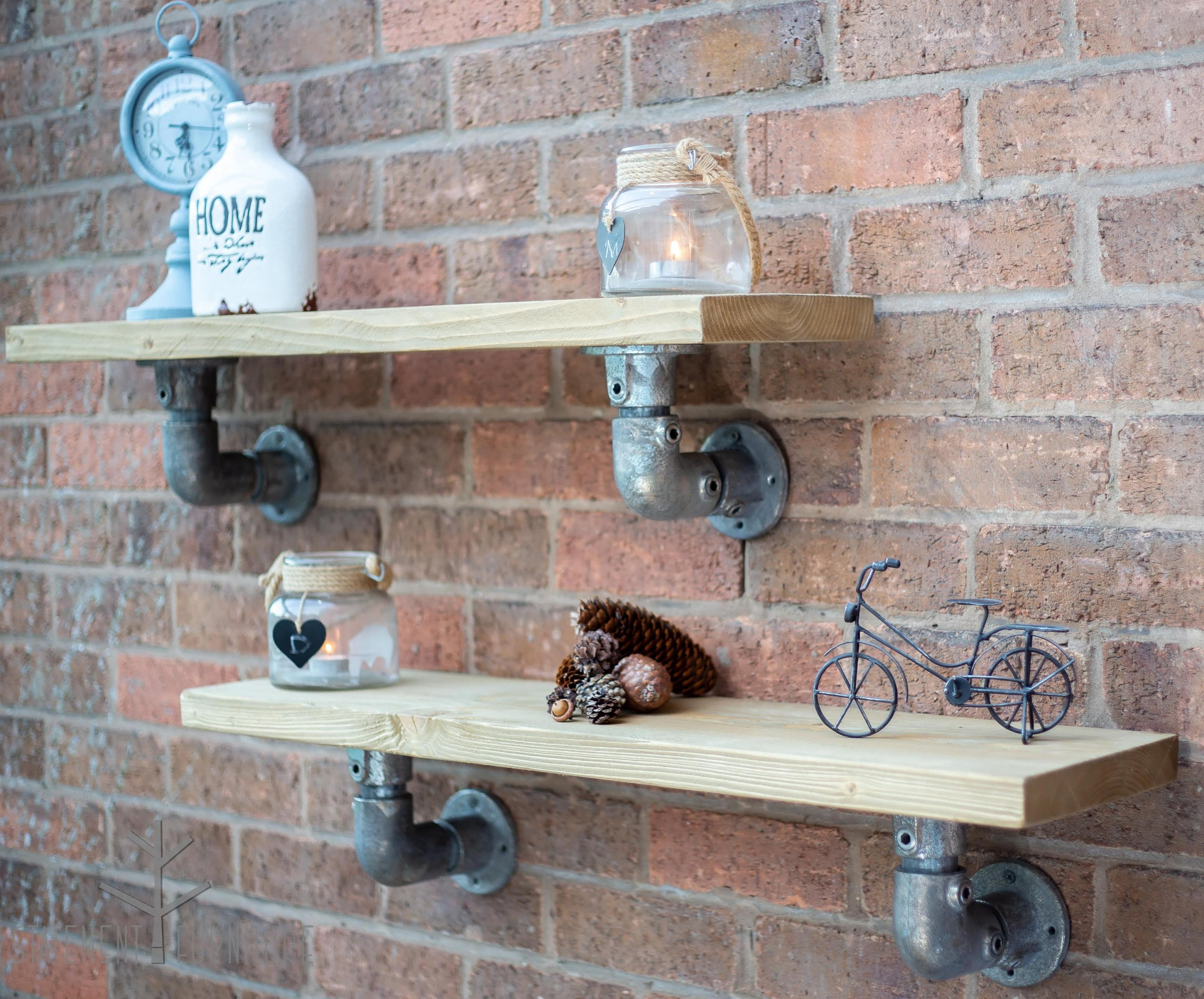 Rustic Scaffold Board Shelf Reclaimed Solid Wood Shelves 23 Etsy UK