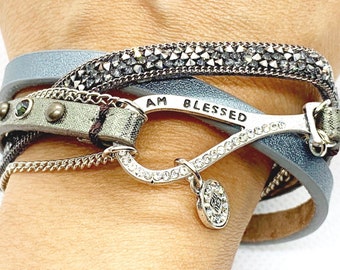 Women/Teen/Unisex inspirational fabulous trio leather bracelet (Goodworks)